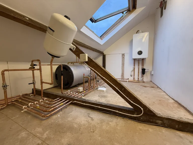 A new boiler installed in a loft in Reading